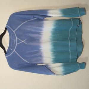 Ocean + Coast Blue + White Tie-Dye Sweatshirt Crewneck Kids Size XL